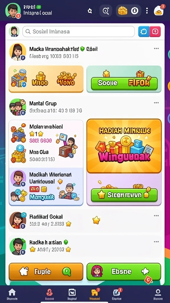 Tangkapan layar fitur mode permainan yang berbeda.