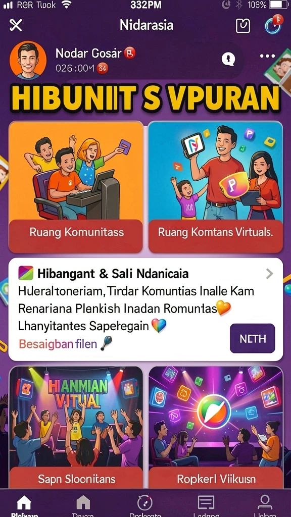 Screeshot interaksi dengan pemain lain dalam game.