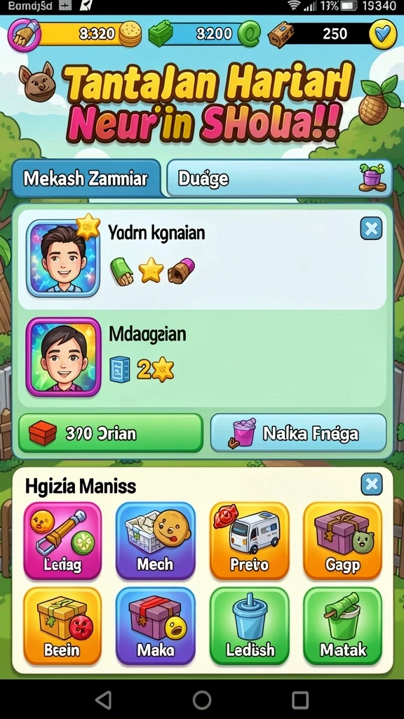 Tampilan awal HOKIWON dengan karakter unik.