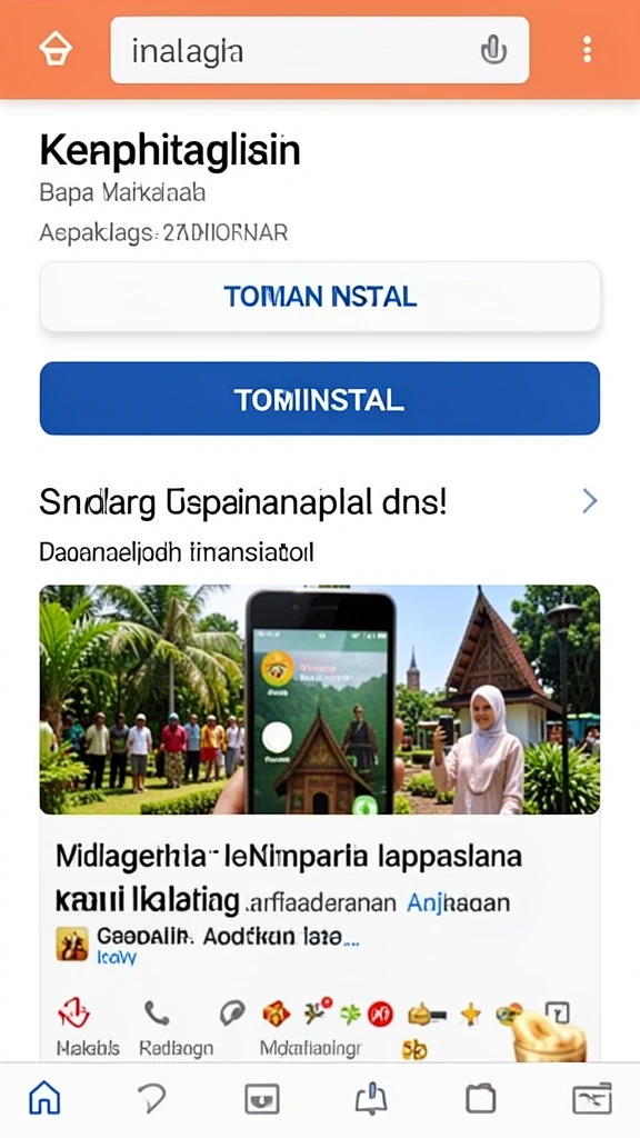 Tampilan utama permainan yang menampilkan karakter dan lingkungan yang berwarna.