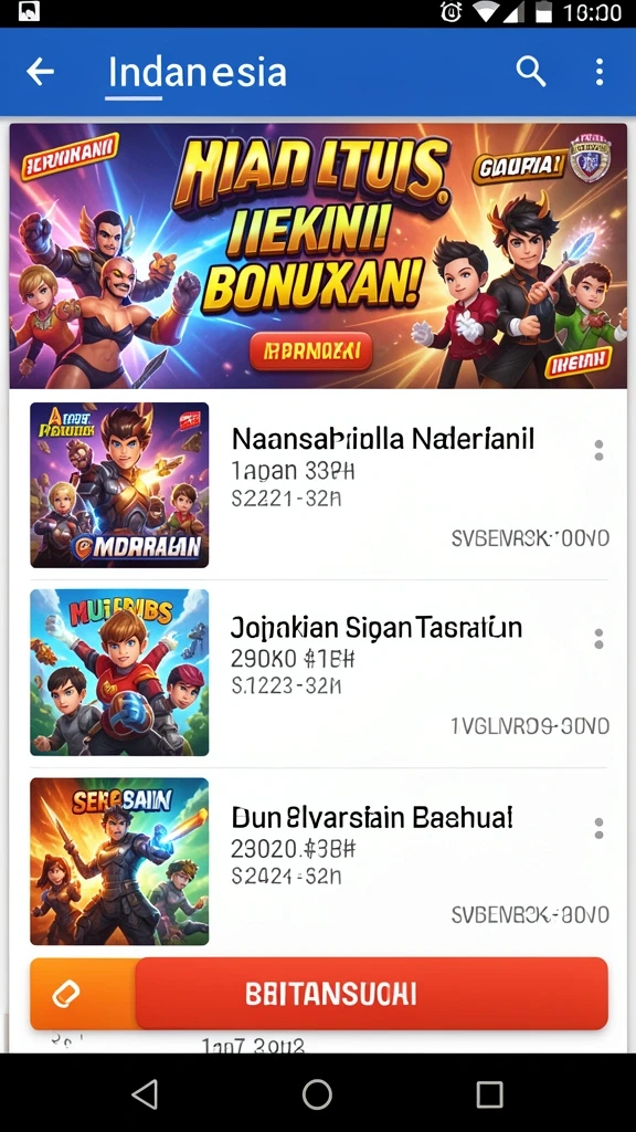 Tampilan awal permainan yang menarik.